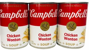 Campbell's Chicken Won Ton Condensed Soup 10.5 oz 3 Cans Campbells Wonton - Picture 1 of 1
