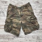 Vintage Abercrombie &amp; Fitch Shorts Men 33 Camo Cargo Paratrooper Faded Y2K Baggy