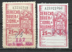 546A-COLLECTION OF TAX STAMPS CUSTOMS FEES, TAXES, INCOME SHIPS SPAIN REVENUE - Imagen 1 de 1
