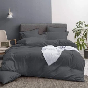 1200 Thread Count 100% Egyptian Cotton Hotel in Dark Gray Bed Sheet & All Size - Picture 1 of 11