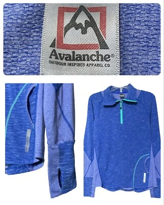 Blusa Avalanche Outdoor Feminina Azul 1/4 Zíper Manga Longa com Furos para Polegares Tamanho Médio - Imagem 1 de 4