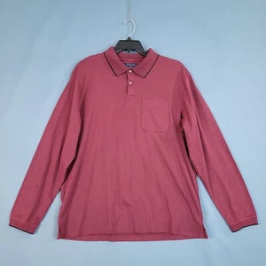 Saddlebred Men's Long Sleeve Pullover Shirt Casual Oxblood Size L - Picture 1 of 9