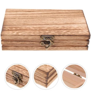 Caja de almacenamiento para el hogar con tapa cajas de baratijas hechas a mano de madera para bebé niño - Imagen 1 de 12