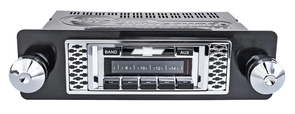 JEGS 48044 Classic 230 Series Radio 1955 Chevrolet Bel Air Chrome Chevy Bowtie B - Изображение 1 из 4