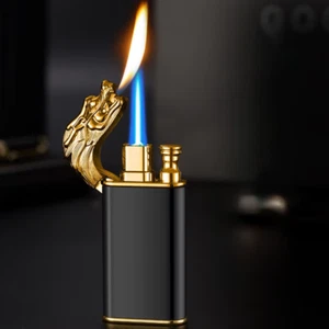 Two Flames Unusual Windproof Cigar Cigarette Lighter Torch Gas Lighters Smoke - Picture 1 of 32