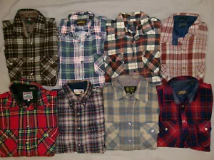 Vtg 70s 80s PLAID FLANNEL SHIRT LOT 8 M/L PENDLETON HIGH SIERRA PINE HILL WOOL - Picture 1 of 18