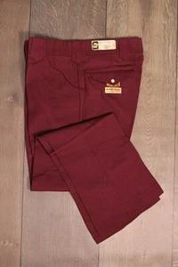 Men's 1960s NOS Stephens Flared Burgundy Western Pants 32 Short 60s Vtg Slacks - Picture 1 of 10