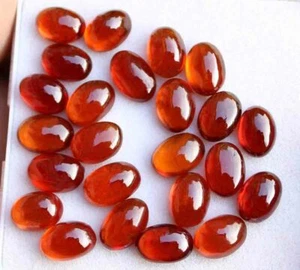 45.80 Ct 6*8.5 Mm NATURAL RED ORANGE HESSONITE GARNET OVAL CABOCHON LOOSE GEMS - Picture 1 of 3