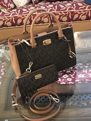 NUEVO CON ETIQUETAS, BOLSO DE MANO MEDIANO MICHAEL KORS KELLEN/BROSSBODY/MENSAJERO + BILLETERA $600 Foto 1 de 4