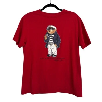 Polo Ralph Lauren Capitán Oso Rojo Profundo Algodón Camiseta Náutica Niños X-Grande Foto 1 de 4