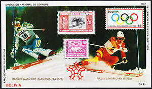 Bolivia S/S Olympic Games Calgary '88 1987 MNH-30 Euro