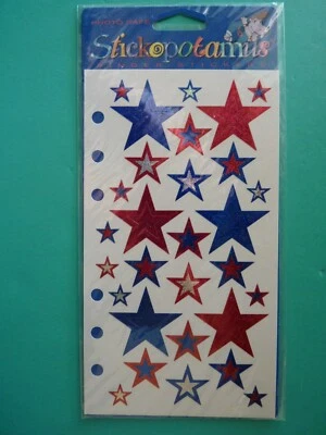 Stickopotamus/Sticko ESTRELLAS PATRIÓTICAS Carpeta Hoja Álbum de Recortes Pegatinas Prismáticas Foto 1 de 2