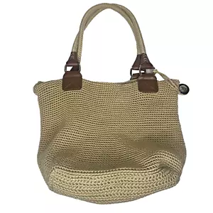 The Sak Bamboo Static Hand Crochet Indio Hobo Bag Shoulder Purse Tan - Picture 1 of 12