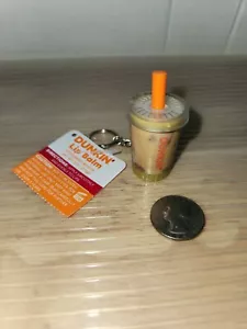 Dunkin Donuts Flavored Lip Balm Peppermint Mocha - Key Chain Iced Coffee Cup - Picture 1 of 5