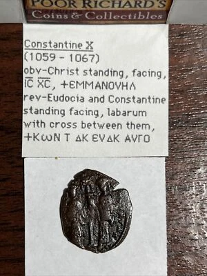 Emperador Constantino X y Eudocia; (AD 1059-1067) Cristo de pie R1328 Foto 1 de 4
