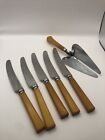 B.Thomas & Co Knife Set of 5 With Knife Sharpener  Makers Sheffield Bakelite