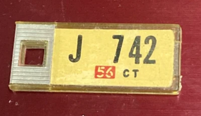 Vintage 1956 Connecticut Disabled American Veterans Mini License Plate Key Tag - Image 1 of 2