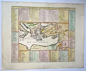 ASIA MINORE 1719 HENRI CHATELAIN GRANDE MAPPA ANTICA INCISA 18 ° SECOLO - Foto 1 di 3