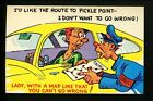 Voiture Auto Comic Carte Postale Guide Tour Service Mécanicien Tichnor #241 Vintage