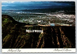 Letrero postal vista aérea mundialmente famoso de Hollywood California - Imagen 1 de 2