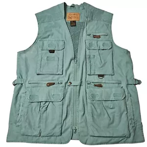 Eddie Bauer Vest Mens Medium Blue-Green Full Zip Hunting Fishing Camping Outdoor - Picture 1 of 10