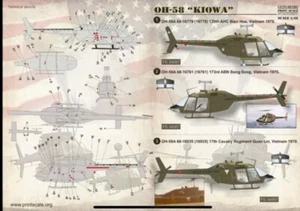 Print Scale 1/48 Waterslide Decal Set For Kiowa Oh-58 Helicopter "Part 1" 48-060 - Bild 1 von 7