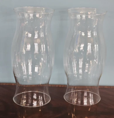 Pair of Williamsburg Style Glass Hurricane Shade 12" H - Image 1 of 4