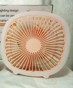 2 In 1 Fan Lightning Design Portable Rechargeable Fan 21cm×21cm Free Shipping - Picture 1 of 5