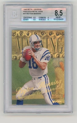 Metal Universe Peyton Manning 1999 gemas de metales preciosos PMG #77 oro/50 BGS 8,5 Foto 1 de 2