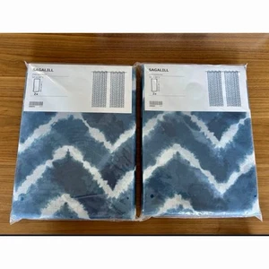 New Ikea Sagalill curtain drapes sheer 4 panels 57x98" (2 Sets) Blue 404.647.00 - Picture 1 of 4
