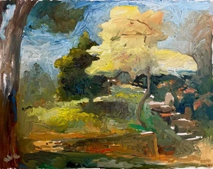 Plein Air Oil Painting Landscape Rhode Island Nature 22"x28" Canvas Original Art - Picture 1 of 1