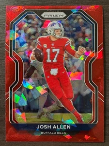 2020 Panini Prizm Josh Allen Red Cracked Ice Prizm #1 Buffalo Bills - Picture 1 of 2