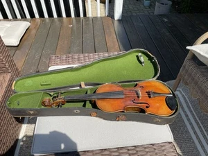 Vtg German Stradivarius 4/4 Violin Faciebat Anno Cremonenfis 1730 14 1/4” Back - Imagen 1 de 20