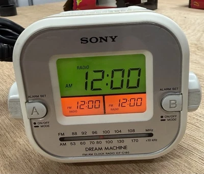 Sony Dream Machine Radio Reloj FM/AM ICF-C180 Doble Alarma LCD Cubo Digital De Colección Foto 1 de 4