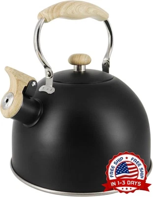 Tetera silbante de acero inoxidable de 2 cuartos para tu hogar o dormitorio NUEVO Foto 1 de 4