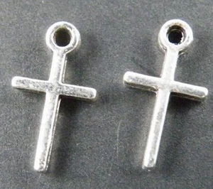 300pcs Cross Pendant Charms Jewelry Findings 13x7x2mm 12863 - Picture 1 of 1