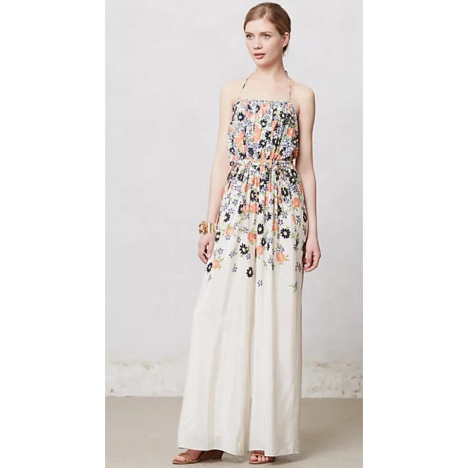 Комбинезон Anthropologie Tupsa плиссированный цветочный шелк размер 0 - Изображение 1 из 4