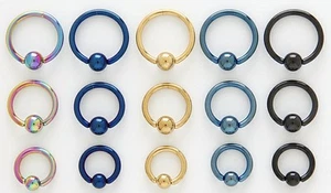 35pz Anello Perline In Cattività Anodizzato Titanio All'ingrosso Gioielli 18g - Foto 1 di 1