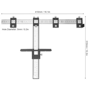 Cabinet Hardware Jig Adjustable Handle Punch Locator Woodworking Drill Tool - Picture 1 of 16