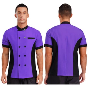 Unisex Men Women Uniform Canteen Jacket Restaurant Cook Coat Hotel Kitchen BBQ - Picture 1 of 81
