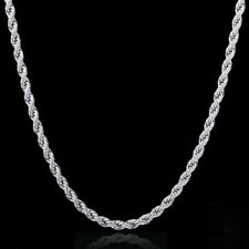 REAL Classic 925 Sterling Silver Rope Chain Necklace Solid Silver Chain Italy