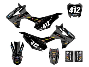 2013-2018 CRF 110 MAYHEM Black Senge Graphics Kit Compatible with Honda - Picture 1 of 10