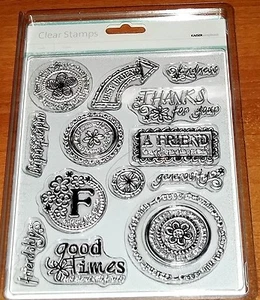 KAISERCRAFT CLEAR ACRYLIC STAMPS FRIENDS ~ A Friend is a Gift  wks CTMH blk - Picture 1 of 3