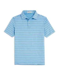 Peter Millar Oakland Stripe Performance Jersey Polo Shirt Boys' XS (5-6) Bonnet - Picture 1 of 18