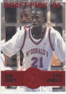 1995-96 Press Pass KEVIN GARNETT RC RED FOIL DRAFT PICKS DIE-CUT TIMBERWOLVES - Picture 1 of 1