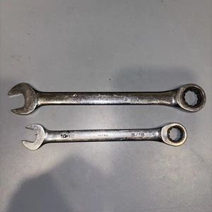 Lot of 2 Ratcheting Combination Wrenches Gear 18MM & GM Performance Parts 9/16 - Picture 1 of 4