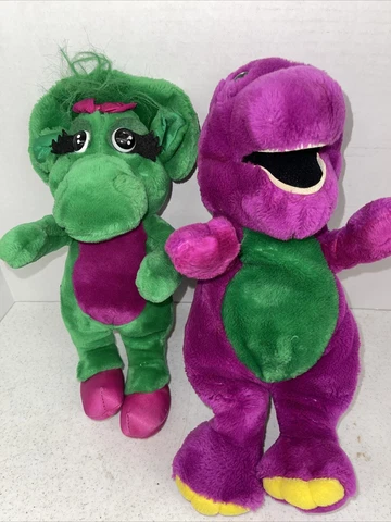 ORIGINAL VINTAGE BARNEY and BABY BOP PLUSH DINOSAURS Stuffed Animals Cover