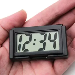 Mini LCD Screen Digital Clock Self-Adhesive Car Auto Desk Dashboard  Interior - Picture 1 of 12