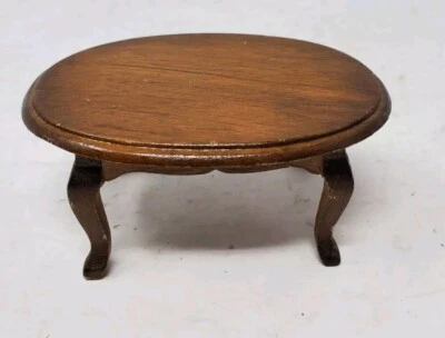Vintage Dollhouse Miniatures Furniture Coffee Table Wood 3"L x 1.5"H x 2"W - Image 1 of 4