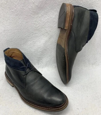 Cole Haan Chukka ботинки мужской размер 9 М синий гладкая кожа шнурует вверх лодыжки бизнес 🼼 - Изображение 1 из 4